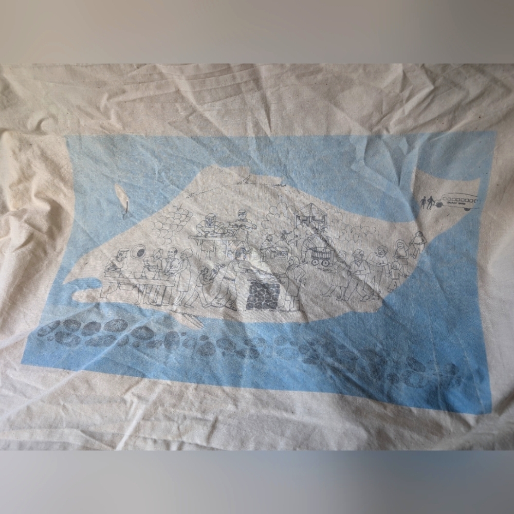19" X 13" Alaskan Art Panel Seaside Boat Halibut Market Juneau Salmon Bake